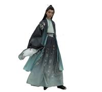 YTDJJWLS Ancient Costume Large Sleeved Shirt Embroidered Suit Couple's Two-Tone Hanfu, Blue, XXL