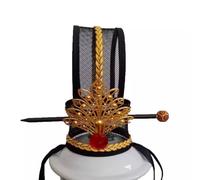 YTDJJWLS Ancient Hanfu Crown Hat Minister Hat Ancient Hairpin Headwear, Black, 1 Count (Pack of 1)