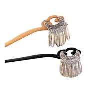 YTDJJWLS Ancient Style Crescent Tassel Hairpin Hanfu Wooden Hairpin