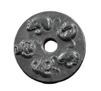 YTDJJWLS China Tibet Hongshan Culture Natural Meteorite Carved Five Birds Diagram Mascot Pendant, No Gemstone