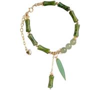 YTDJJWLS Chinese Style Bamboo Joint Jade Bracelet with Chinese Style Women's Retro High-end, Stone, no gemstone
