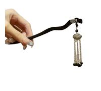 YTDJJWLS Chinese Style Ebony Hairpin High-end Ethnic Style Tassel Hairpin, 1 Count (Pack of 1), Black