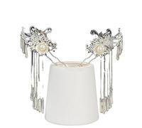 YTDJJWLS Classical Atmospheric Miao Ethnic Style Hanfu Hair Accessories Hairpin Pairs, White