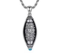 YTDJJWLS Fashion Jewellery Six Words True Words Cylinder Pendant Necklace for Men Retro Accessories, alumide, No Gemstone