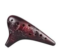 YTDJJWLS Fengya Ceramic Flute 12 Hole AC Ceramic Flute Pastoral Professional Performance Type, red