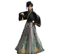 YTDJJWLS Han Suit Ancient Costume Daily Skirt Wei Jin Style Autumn Style, Blue, Large
