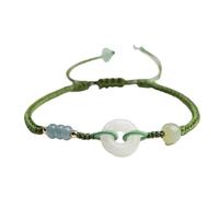 YTDJJWLS Jade Hand Rope Buckle Bracelet Women's Weaving High End Creativity, Wood Stone, no gemstone