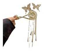 YTDJJWLS Miao Ethnic Tassel Butterfly Hair Clip Chinese Style Metallic Headpiece, Yellow
