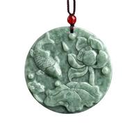 YTDJJWLS Natural Jade Pendant Green Jade Necklace Hand-Carved Chinese Style Jewelry Amulets, Stone, No Gemstone