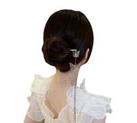 YTDJJWLS Tassel Hanfu Headpiece Hairpin Women's Metal Hair Accessories, White