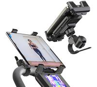 YTDSUP Tablet Holder Mount, 360°Adjustable iPad Mount for Car/Treadmill/Spin Bike/Stroller/Wheelchair/Golf Cart/Boat/Music/Mic Stand, for Most Handles & Phones/Tablets, Multi-Purpose, Upgrade (Black)