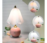 ytdzinoi Flower Lamp Vintage Flower Desk Lamp 3 Color Temperatures Touch Lamp USB Rechargeable Lamps Cordless Lamps with Glass Shade Ceramics Nightstand Lamps for Kitchen Counter Home Decor