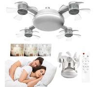 ytdzinoi Socket Fan Light Dimmable Drone Fan with Remote & Timing 3 Speed Wind Light Bulb Fan for E27 Base Screw in Ceiling Fans with 3 Color Mini Retractable Ceiling Fans for Bedroom, Kitchen