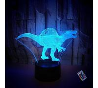 YTDZLTD 3D Dinosaur Night Light 16 Colors Changing Remote Control USB Power Touch Switch Decor Lamp Optical Illusion Lamp LED Table Desk Lamp Brithday