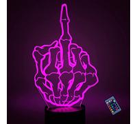 YTDZLTD Optical Illusion 3D Middle Finger Night Light 16 Colors Changing USB Power Remote Control Touch Switch Decor Lamp LED Table Desk Lamp