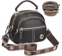 YTDZR Easiotward Crossbody Bag, Multifunctional Compartments Adjustable Wide Shoulder Strap Leather Crossbody Bag(G)