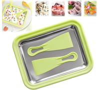 YTDZR Myfroroll Ice Cream, Instant Ice Cream Roller Maker, 304 Stainless Steel Cool Plate for Fun Family Activities.(Green)