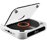 YTDZR Saker Plus Portable CD Player with Bluetooth 5.3,Supports CD/CD-R/CD-RW/MP3,Rechargeable Battery for Travel, Home, Car.(White)