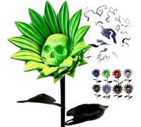 YTDZR The Forbidden Sunflower Sculpture, 3D Printed Skull Bloom Decor,Dark Aesthetic Home Display,A Darkened Bloom of Enigmatic Beauty Plants Decorative, Halloween Flower(H)