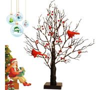 YTDZR Vintage Glowing Tree with Cardinals, 21 in Little Red Bird Light,A Tree That Whispers Love Through Light for Christmas Halloween Home Party Decor.(1pcs)