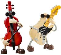 YTDZR Violin & Guitar Music Box Ornament, Fusion Figurine Hand-Painted Plastic Musical Decor,Desk Decoration Gift for Lovers For Music Lovers(2PCS A+B)