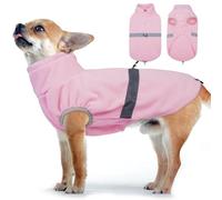 Yternal Adjustable Dog Sweater - Puppy Fleece Vest for Winter,Dog Thunder Jacket Sleeveless with Reflective Trim,Cold Weather Coat Cozy Windproof Layer for Small Pets Girls or Boys,Pink-XS