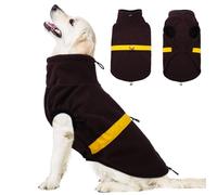 Yternal Adjustable Dog Sweater - Puppy Fleece Vest for Winter,Dog Thunder Jacket Sleeveless with Reflective Trim,Cold Weather Coat Cozy Windproof Layer for Small Pets Girls or Boys,Brown-XL