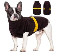 Yternal Adjustable Dog Sweater - Puppy Fleece Vest for Winter,Dog Thunder Jacket Sleeveless with Reflective Trim,Cold Weather Coat Cozy Windproof Layer for Small Pets Girls or Boys,Brown-L