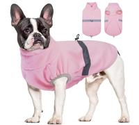 Yternal Adjustable Dog Sweater - Puppy Fleece Vest for Winter,Dog Thunder Jacket Sleeveless with Reflective Trim,Cold Weather Coat Cozy Windproof Layer for Small Pets Girls or Boys,Pink-L