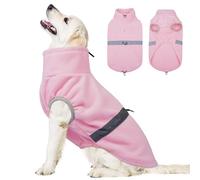 Yternal Adjustable Dog Sweater - Puppy Fleece Vest for Winter,Dog Thunder Jacket Sleeveless with Reflective Trim,Cold Weather Coat Cozy Windproof Layer for Small Pets Girls or Boys,Pink-XL