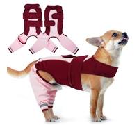 Yternal Dog Recovery Suit-Dog Hind Leg Recovery Sleeve for ACL TPLO Surgery -Adjustable Soft Anti-Licking Wrap with Reflective Strips & Anxiety Relief,for Female and Male,Pink XS