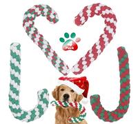 Yteseery 4 Pack Christmas Dog Toys Rope Cane Candy Pet Toys Interaction Training Toys for Small Medium Dog, Festive for Pets, Durable Safe Holiday Pet Supplies