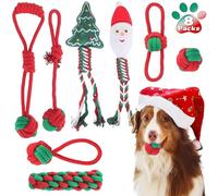 Yteseery 8 Pack Christmas Dog Rope Toys for Small Medium Dog, Chew Training Cotton Toys for Puppy Teeth Cleaning and Interacting Play Games