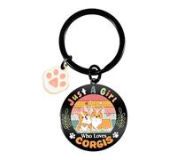YTEWFGL Corgi Keychain Dog Lovers Gifts - 1 pc Just A Girl Who Loves Corgis Keyring Birthday Christmas Mothers Day Thanksgiving Day Gifts for Daughter Son Best Friend Dog Lover Keyrings