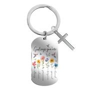 YTEWFGL Cross Christening Gifts Women Girls - 1 Pc Inspirational Christian Keychain for Women Bible Verse Butterfly Baptism Birthday Holy Communion Gifts for Girls Graduation Gift