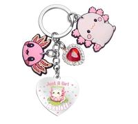 YTEWFGL Cute Axolotl Keychain Birthday Gifts - 1 Pc Just A Girl Who Loves Axolotl Keyring Gift For Teacher Friends Daughter Mum Birthday Present Mother's Day Christmas Thanksgiving Easter Gifts