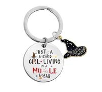 YTEWFGL Witch Gifts Women Halloween Keyring - 1 Pc Witchy Keychain Magic Theme Gifts for Women Keyring With Hat and Bats for Girlfriend Friends Daughter Wizardry Key Chain