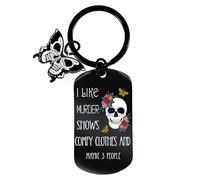 YTEWFGL Witchy Gifts Women Gothic Keychain - 1 Pc Skull Key Rings Witchcraft Supplies Black Butterfly Keychain Accessories Halloween Birthday Thanksgiving Mother'S Day Father'S Day Gifts