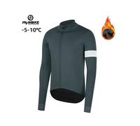 (YTFJ382-Darkgray, Asia L (EU M)) Winter -5 10 Pro Thermal Fleece Jacket Windproof Waterproof Long Sleeve Cycling Jersey Men Sports Bicycle Clothes Ciclism