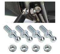 YTFRL 4 PCS 10 mm Ball Stud with Hardware Nuts, 5/16"-18 Thread 9/16" Long Shank Gas Strut Mount Studs, Carbon Steel Ball Ended Gas Spring Strut Stud for Bonnet Lift Support (White)