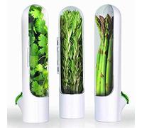 YTFSKFUI 2 Pcs Herb Storage, Lasting Refrigerator Herb Saver, Clear Herb Container With Removable Filler Cap, Durable And Easy To Clean Herb Keeper For Fresh Herbs, Asparagus, Coriander, Mint