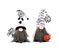 YTFSKFUI 2Pcs Halloween Gonk, Faceless Gonks with Witch Hat and Boo Brand Pumpkin, Plush Doll Halloween Gnomes with Spider Web, Handmade Halloween Decorations for Balconies Fireplaces
