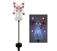YTFSKFUI Angel Solar Garden Lights, LED Solar Lights Outdoor Garden, Waterproof Outdoor Solar Lights, Auto On/Off Decorative Stake Lights for Yard, Lawn, Pathway, Cemetery(Pink)