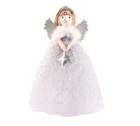 YTFSKFUI Angel Topper Christmas Tree Decorations, 26 * 15 cm Cute Plush Angel Christmas Tree Decorations, Xmas Creative Angel Topper, Angel for Kids Xmas Crafts (Grey)
