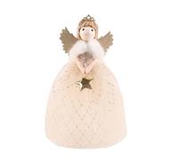 YTFSKFUI Angel Topper Christmas Tree Decorations, 26 * 15 cm Cute Plush Angel Christmas Tree Decorations, Xmas Creative Angel Topper, Angel for Kids Xmas Crafts (Golden)