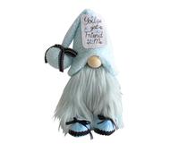 YTFSKFUI Blue Plush Gonks, Faceless Christmas Gnomes with Long Hat, 13 * 27 CM Handmade Knitted Christmas Gonks, Long Beard Standing Gnome Christmas Decorations for Home Kitchen Farmhouse