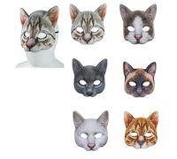 YTFSKFUI Fluffy Realistic Cat Mask,Digital Print therian mask for Halloween Cosplay Party,Makeup Prop Costume Accessory Animal Party, Halloween Easter Carnival