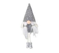 YTFSKFUI Grey Gnome Christmas Decorations, Faceless Christmas Gnome with Bell Hanging Ornament, Cute Plush Elf Christmas Gonk with String, Creative Gonk Christmas Decorations for Home