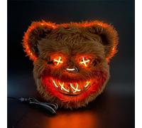 YTFSKFUI Halloween Mask,Scary Bear Scary Bloody Bear Furry Mask,Slipknot Mask,Horror Mask,Funny Mask For Halloween Carnival Party Costume Cosplay Masquerade For Adults Kids, Brown