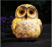 YTFSKFUI Owl Solar Lights Outdoor Garden, Cute Animal Resin Statue, Waterproof Outdoor Garden Ornaments, Automatic Induction Solar Garden Lights, Perfect Garden Gifts for Friends and Family